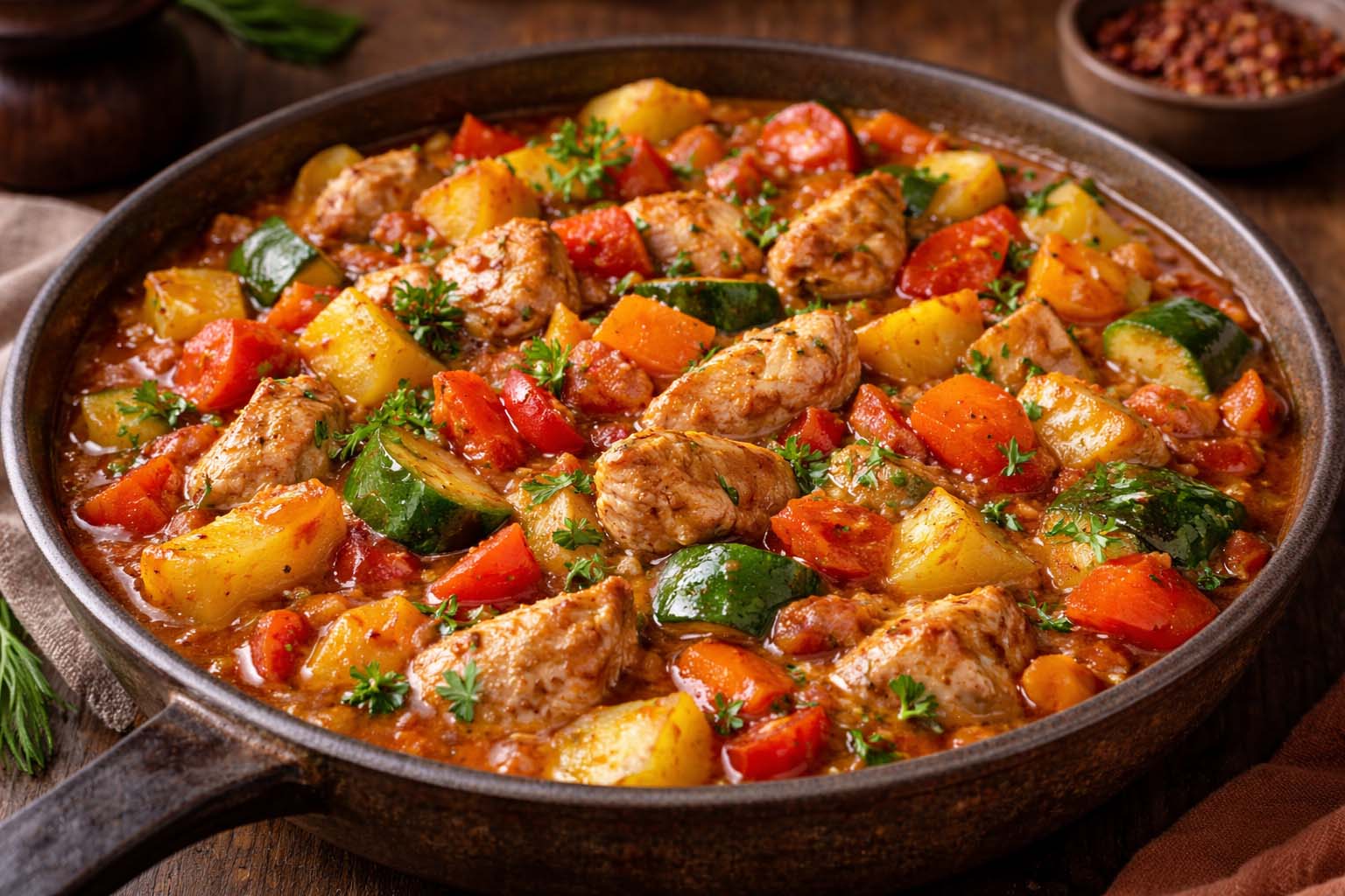 Куриное рагу с овощами