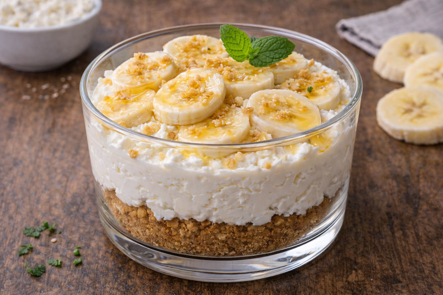 Творожный десерт с бананом — без выпечки для дома