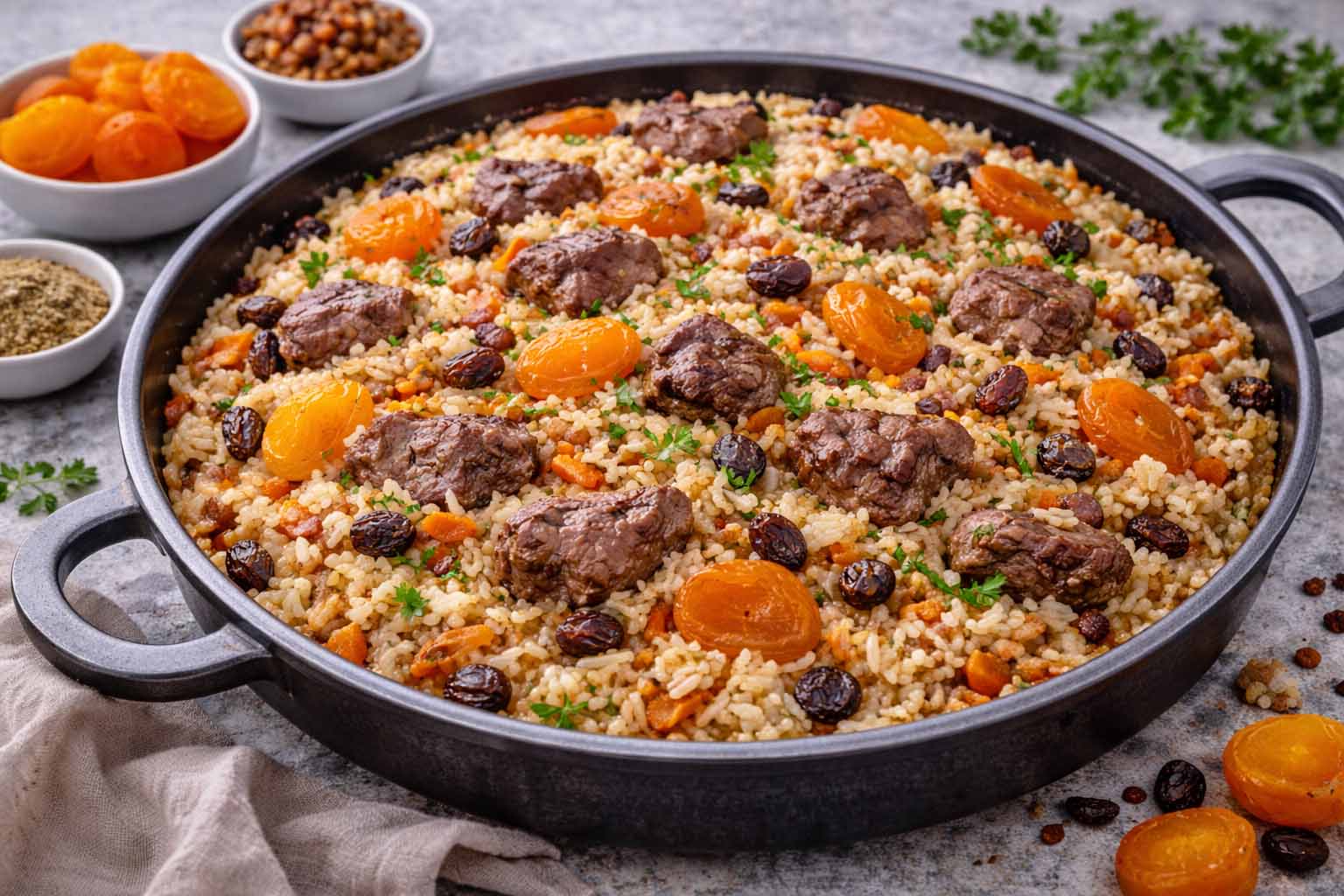 Плов с курагой и изюмом