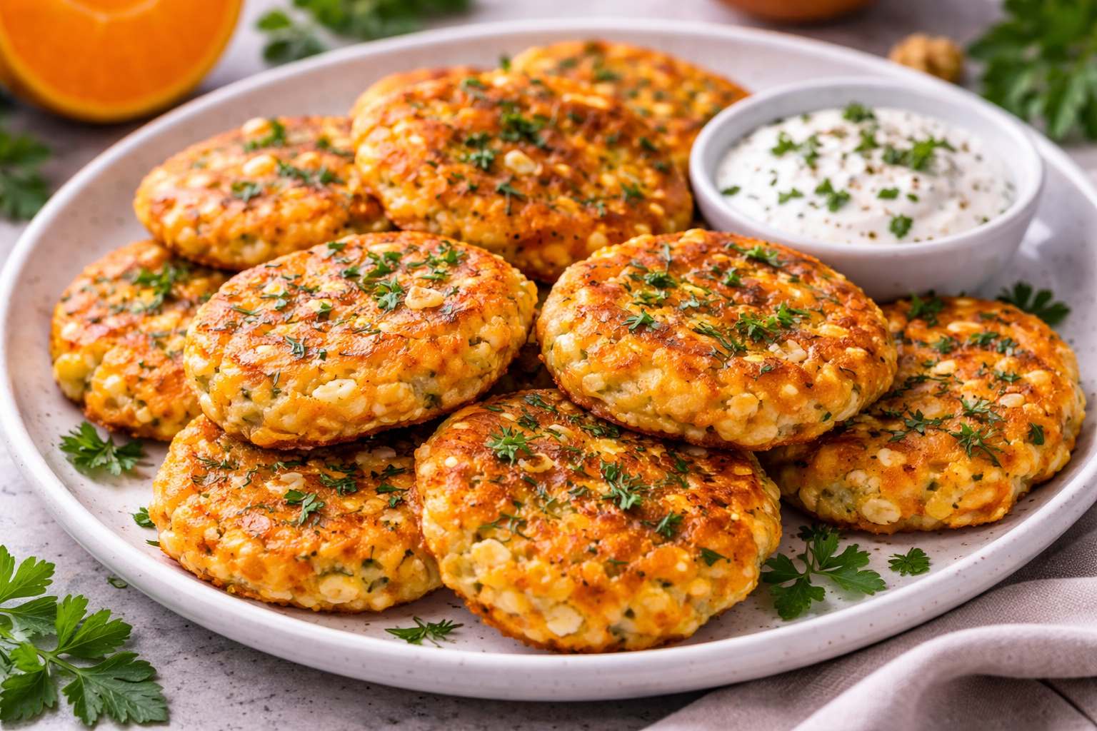 Тыквенные котлеты с творогом и зеленью