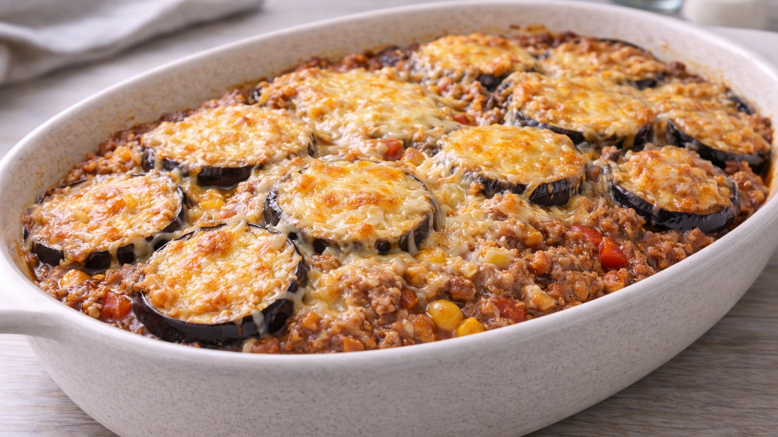 Запеканка с баклажанами и фаршем